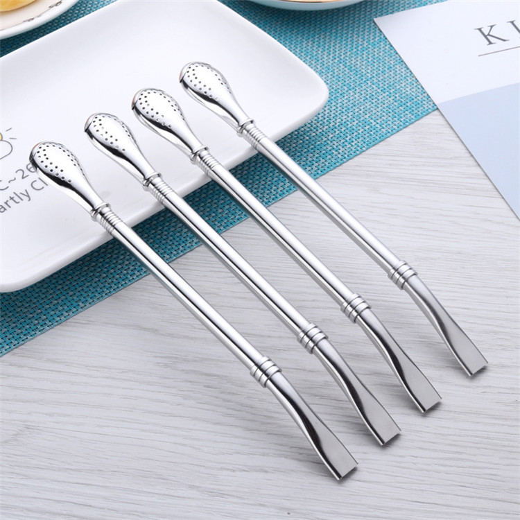 Detachable Straw Tube Wed Metal Straw Spoon 8.0 Inches Stainless Steel 304 Spoon and Straw Drinkware-image-408768960