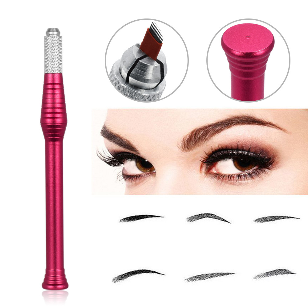 

Thick Professional Manual Pen Tattoo Permanent Makeup Eyebrow Pen Microblading Embroidery Pen Red Gold and Blue