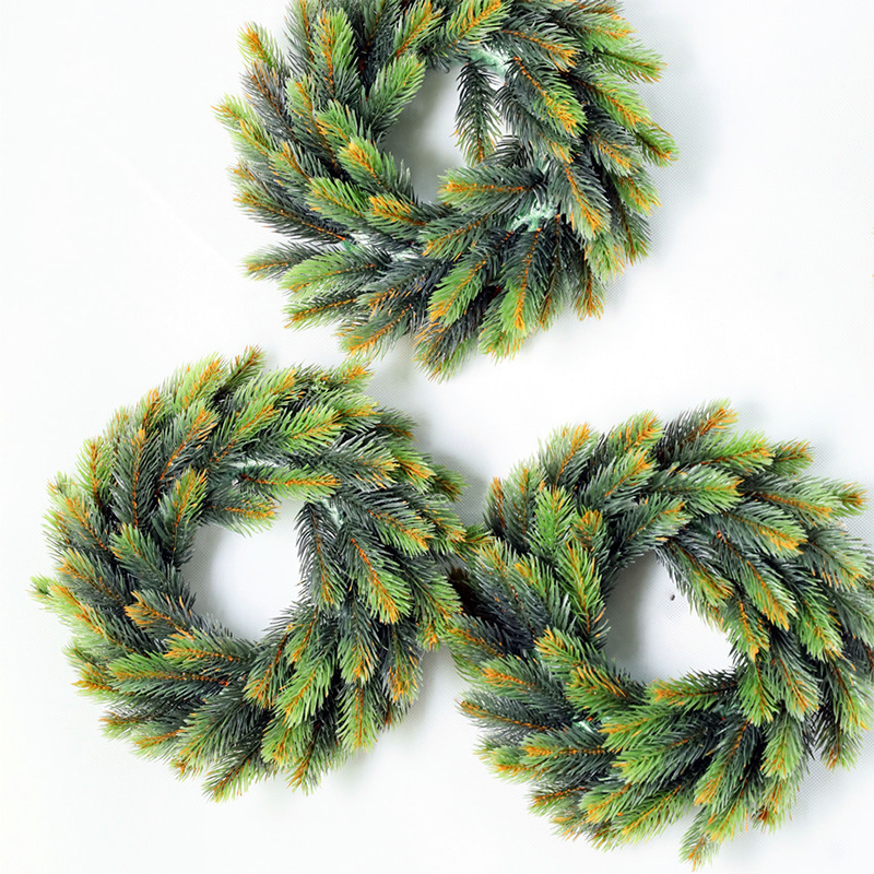 

Home Decoration Flower Wreath for Christmas Pine 30cm Big Garlands Halloween Thanksgiving Wedding Party DIY Decoration, Green