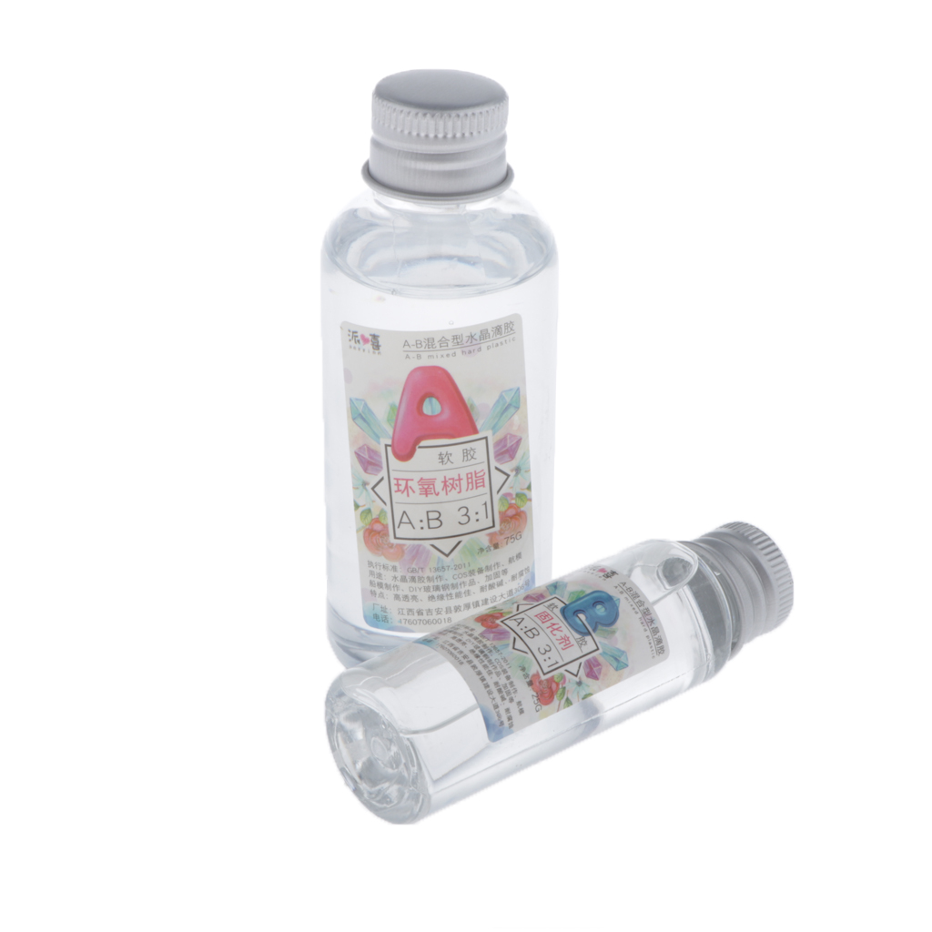 

1 set ab clear crystal epoxy resin glue for diy crafts 3:1 100g