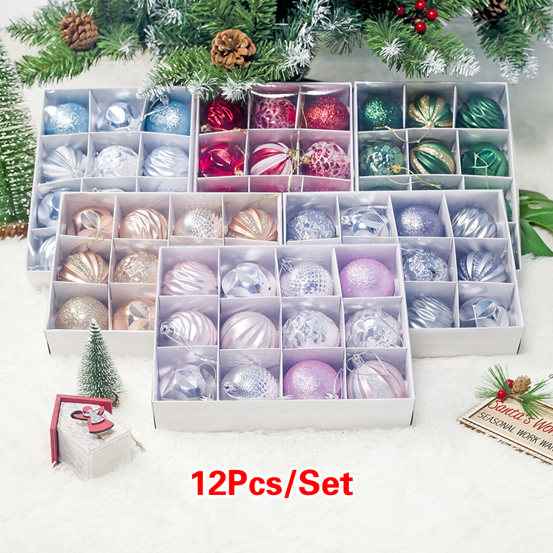 

12PCS Christmas Tree Ball Decor Ball Bauble Christmas Party Hanging Ornament 6cm Decorations for Home Xmas Decoration Gifts