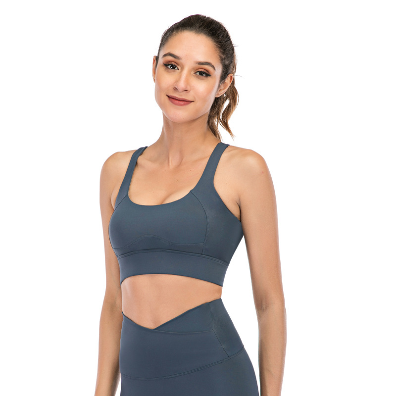 

Yoga Fitness Bra Crop Top Women Push Up Soild Workout Gym Brassiere Sports Bras with Removable Pads Workout Tanks Sports Bras, Black