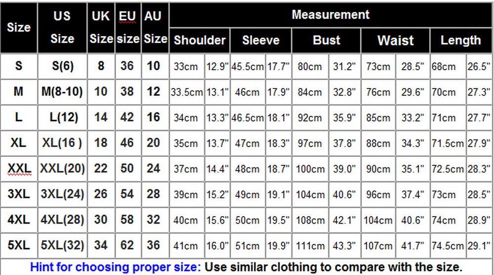 Angvns Size Chart