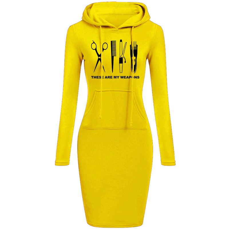 Barber Dress Women Hooded Long Sleeve O Neck Cotton Hairdresser