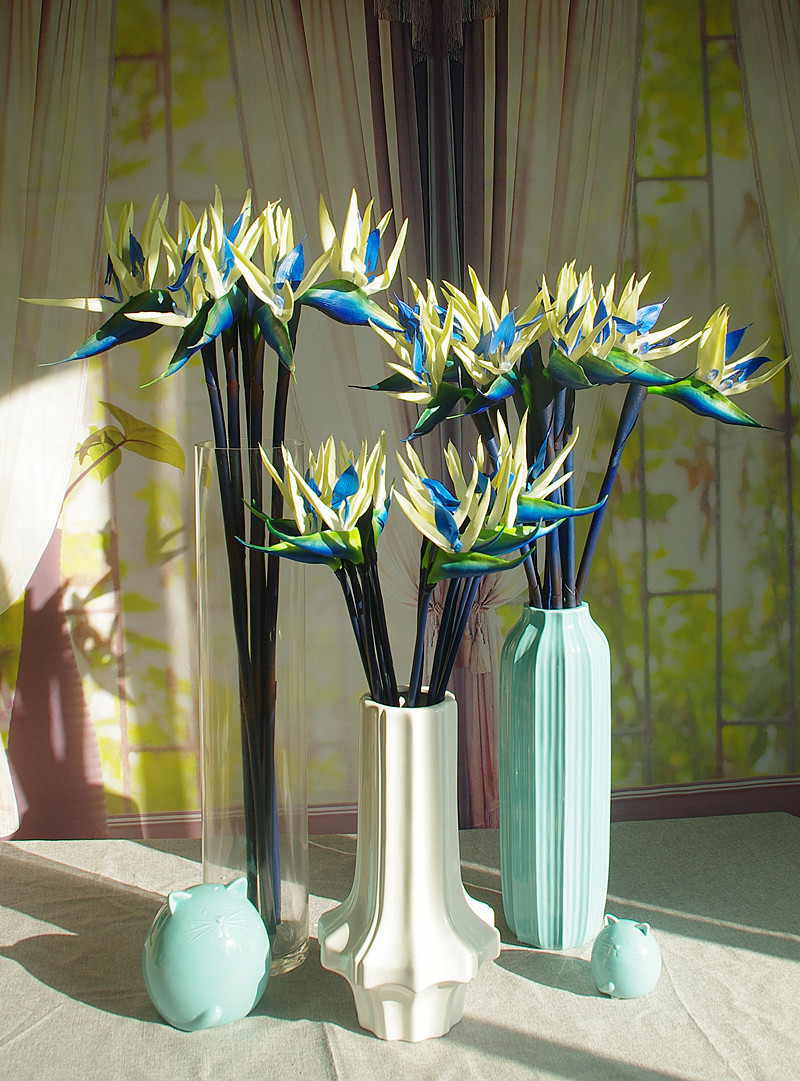 Acheter Indigo Oiseau De Paradis Orchidées Bouquet Real Touch Fleur De Mariage Fleur Artificielle Floral Event Party Livraison Gratuite C18112601 De