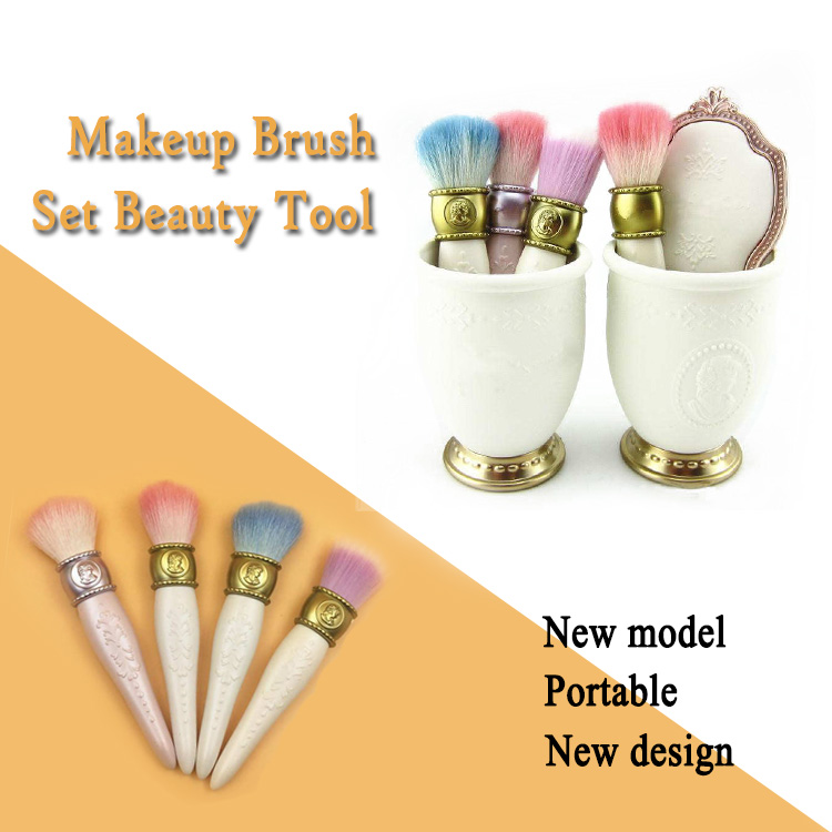 

Manufacturer Direct Sale LES MERVEILLEUSES LADUREE 4pcs brush set + 1pc mirror + 1pc Brush Holder makeup Brush set best Quality