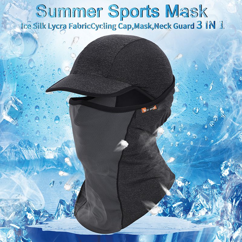 

Summer Cycling Caps Anti-UV Sport Mask MTB Bike Helmet Hat Running Riding Fishing Bandana Motorcycle Face Mask, Gray