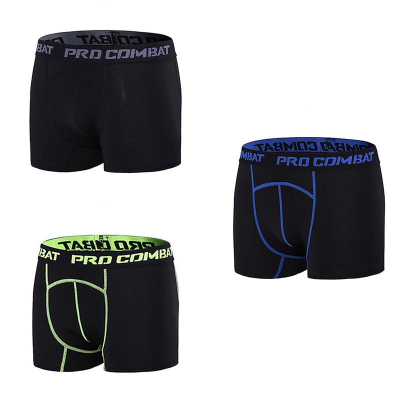 

Men Fitness Shorts Elastic Waist Compression Short Pants Sports Trousers Gym Running Underwear, Black