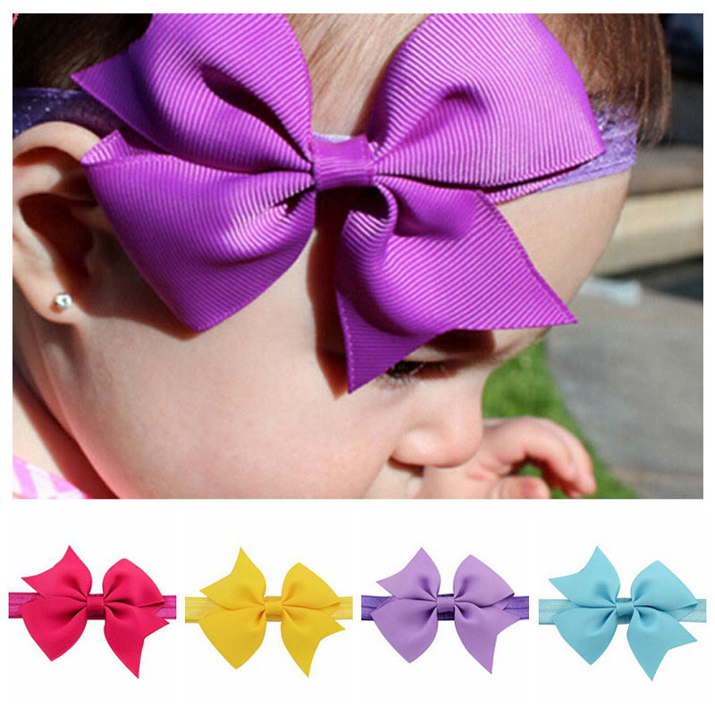 

Baby Bow Hair Bands 20 Design Solid Elastic Headband Baby Headbands Kids Headwear Girls Hair Bands 07, Mixed color or remark