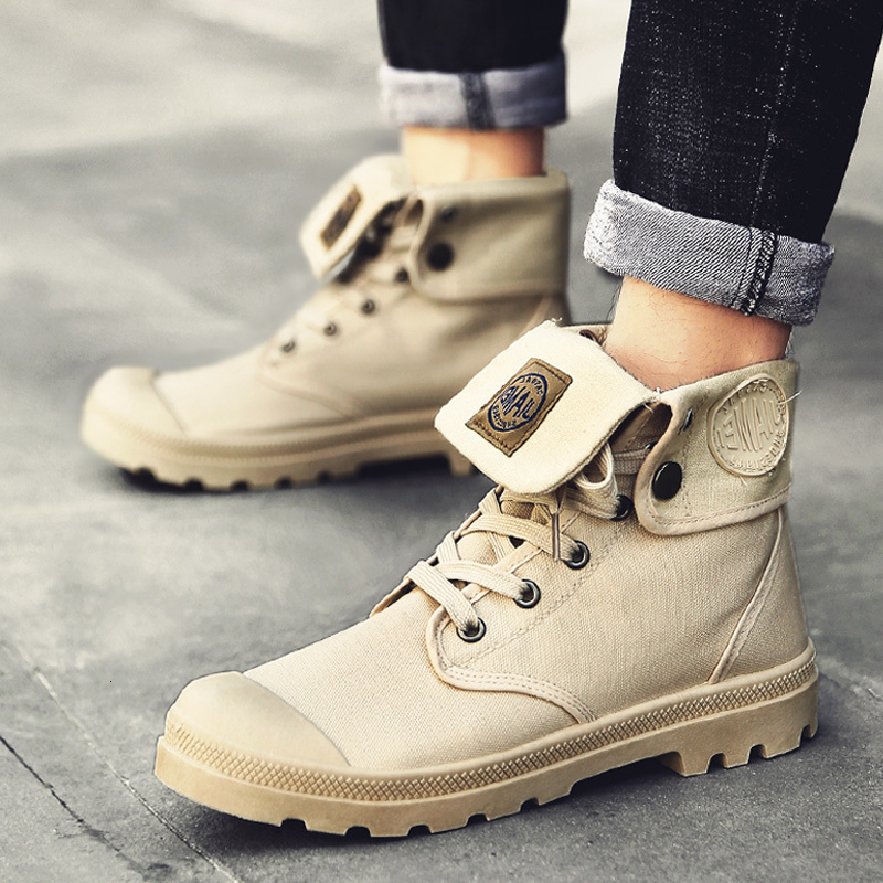 

Men high top Canvas shoes Military Tactical Boots Desert Combat Outdoor Army Travel Shoes Ankle Boots gray black boots