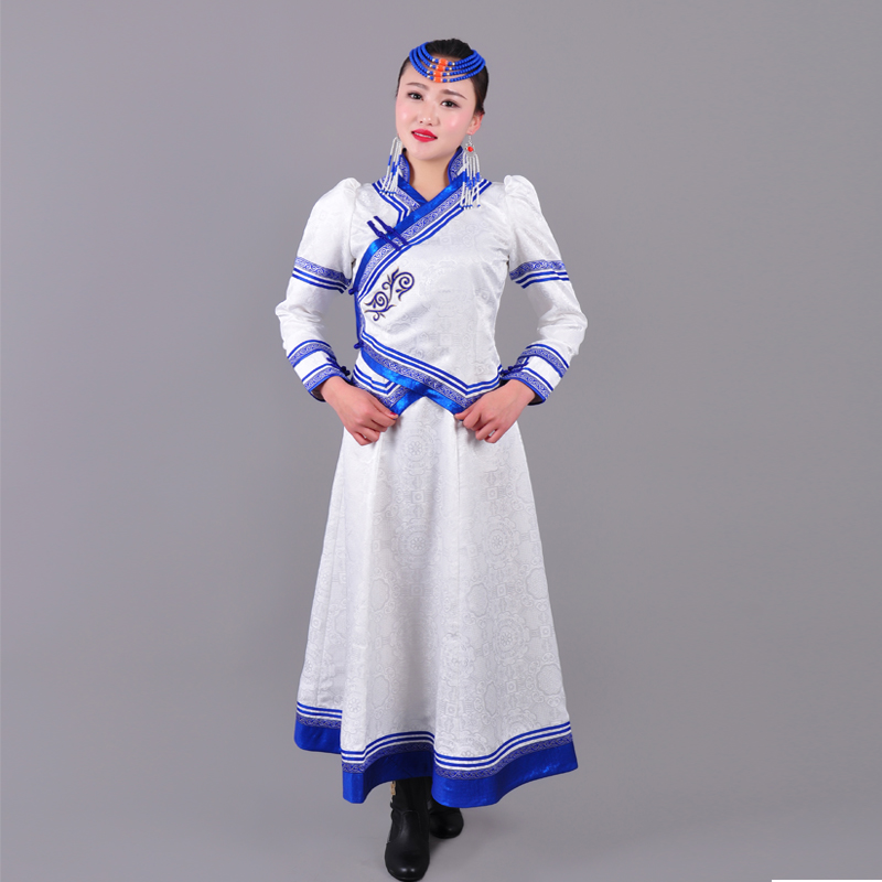 

National Performance Wear Mongolia Clothing Women's Tibetan Dance Costume Mongolian style top and Big Skirt sets, Rose red
