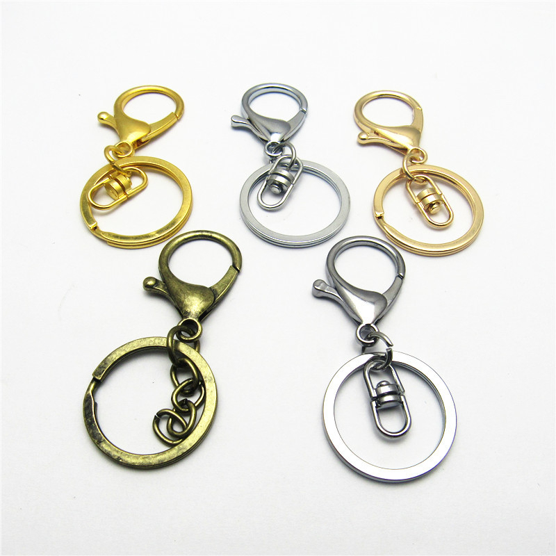 

Metal Snap Hook Lobster Clasps Lanyard with Keyring for Keychain DIY 6 Assorted Colours