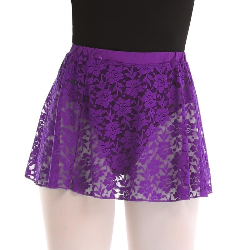 

Women Floral Lace High Waist Elastic Waistband Dance Wear Ballet Skirt for Gymnastics Leotard Adult Stage Performance Costume, Black