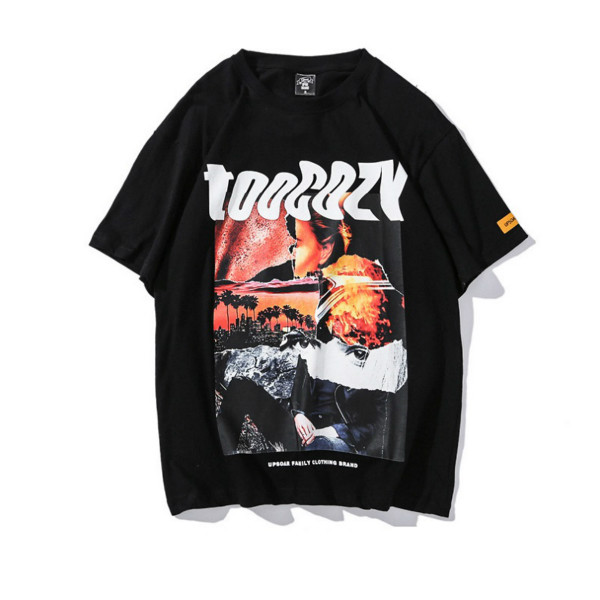 

Men Fashion Tshirts 2020 Summer Street Hip-hop Women Tide T-shirts Men Women Loose Oversize Printed Short Sleeve Tees Tops New, Black