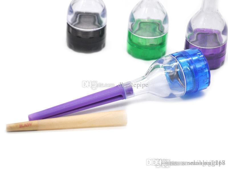 New Plastic Cone Smoking Herb Grinder Hand Cigarette Grinders Rolling Machine Rolling Papers Maker Filter Tool Device Plastic Smoking Muller-image-538292920