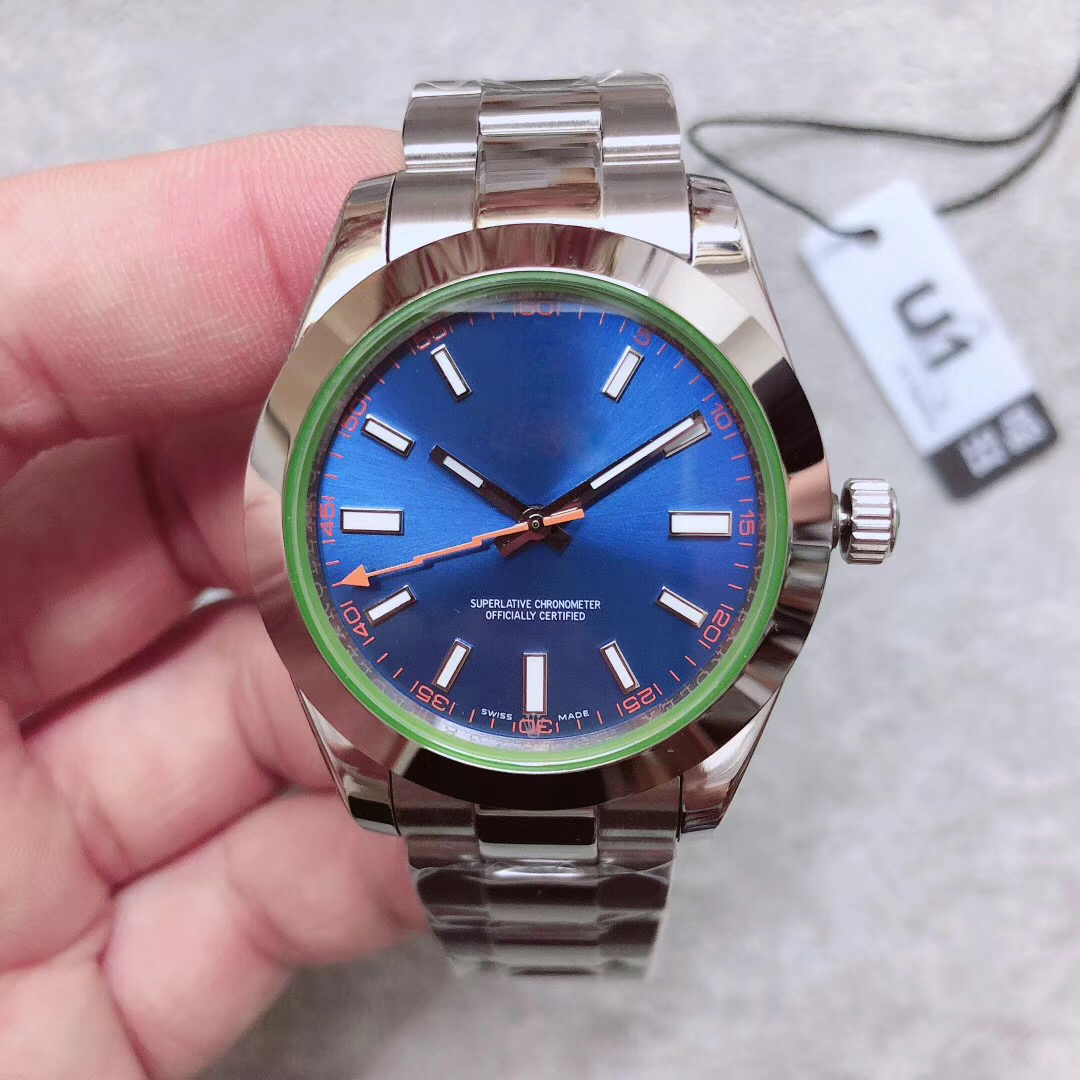 

New U1 Factory New Mens Watch Sapphire Glass Stainless Steel Automatic Sweep Movement Mechanical Mens Watches Male Wristwatches, Box