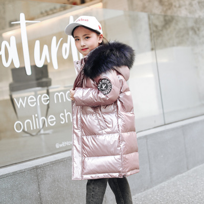 

Kids Brand Down Coat Boys and Girls Luxury Outwear Children Solid Color Coat Warm Keeping Hooded Bright Coat New Fashion Style 2020, Gold