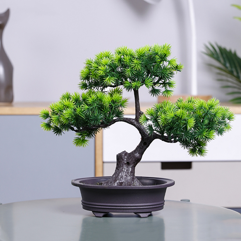 

Large Artificial Plant Black Pine Bonsai Natural Indoor Bonsai Tree Perennial Plants for Home Garden Courtyard Decor, Small