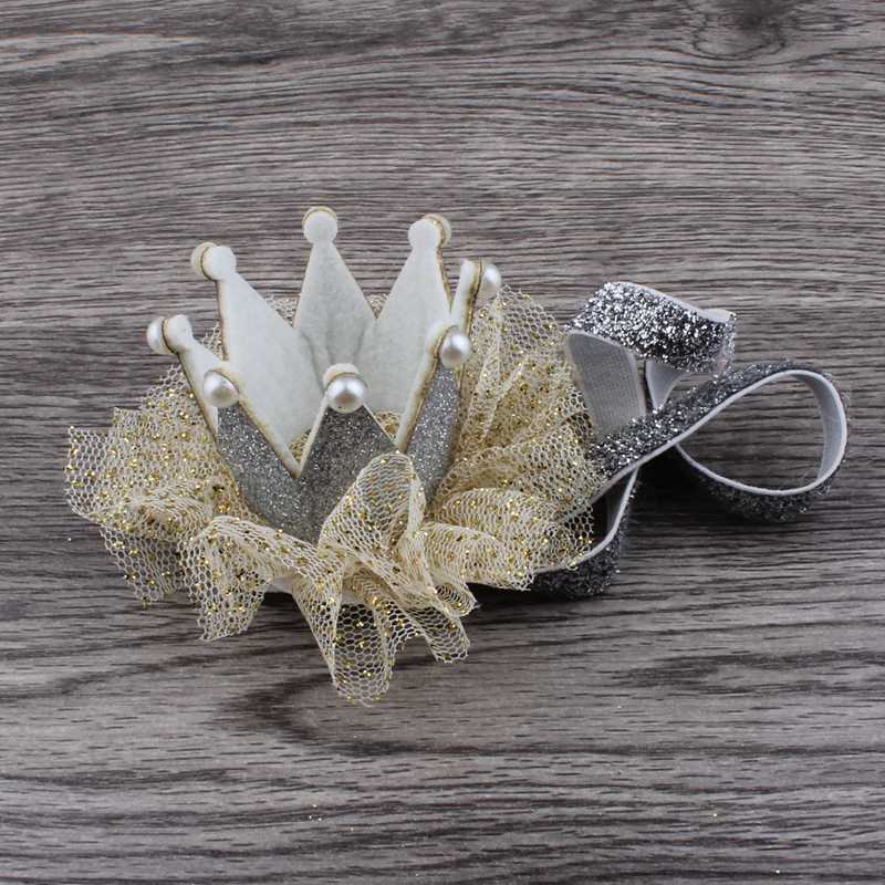 

Retail 5colors Newborn Mini Felt Crown+Glitter Elastic Headband For Girls Hair Accessories Handmade Luxe Kids Headbands, Red