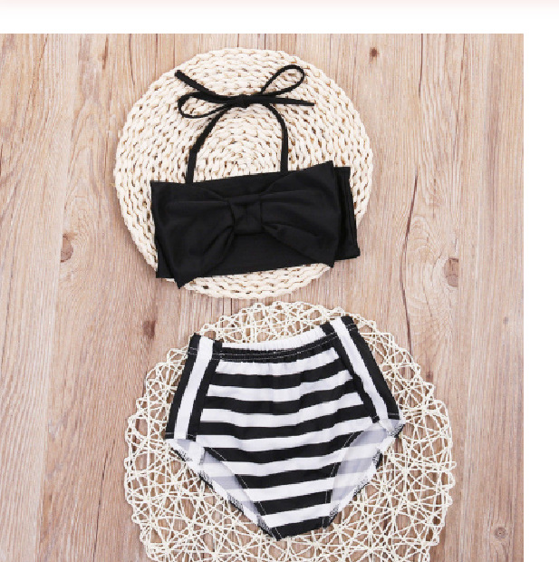 

Kids dresses for girls Bow stripe split swimsuit Baby Kids Girl Bikini Set Swimwear Cute Swimming Bathing Suit Fashion Swimsuit