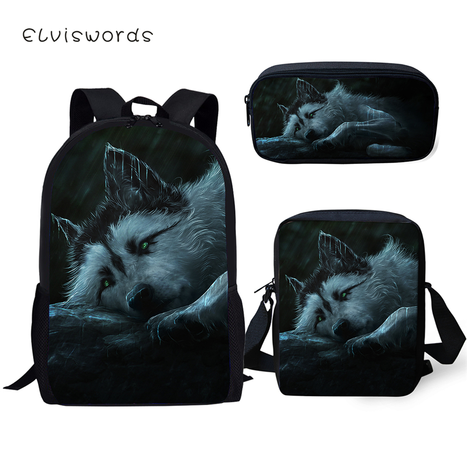 3D Creative Wolf Galaxy Travel Bag Men Women 3D Print Pattern Gift Portable Waterproof Oxford Cloth Luggage Bag