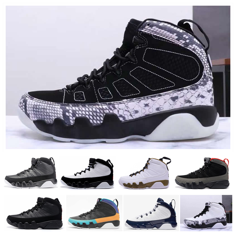 

black snakeskin 9 Dream It Do It Basketball Shoes black university red dark concord canyon gold turbo green white 9s UNC Bred Trainers Size, #04