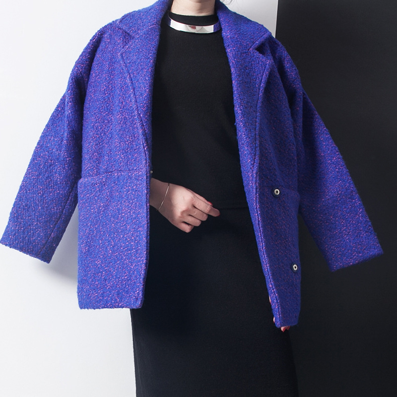 

Fashion Womens Coats 2018 Winter Casual Wool Blend Coat and Jacket Loose Ladies Coats, Royal blue
