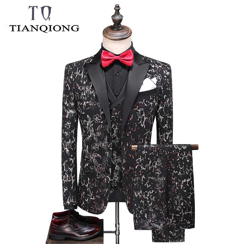 

TIAN QIONG Mens Wedding Suits 2020 Latest Coat Pant Designs Custom Made Smoking Tuxedo Jacket 3 Piece Groom Terno Suits for Men, Blue