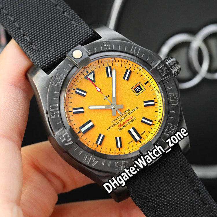 

New Avenger Blackbird 44mm V173104T Yellow Dial Miyota Automatic Mens Watch Titanium Steel Case Nylon/Leather Sport Watches Watch_Zone, Bre-c44a (2)