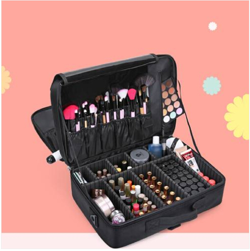 

Hot sales Wholesales !!! 2019 Make Up Bag Cosmetic Brush Case Storage Toiletry Organizer Artist Travel, Black