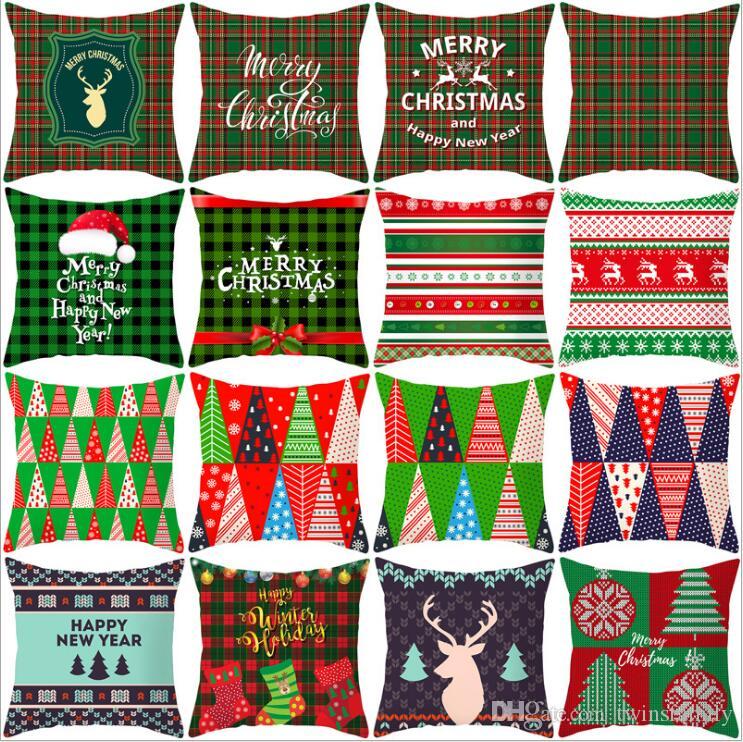 

Christmas Pillow Case Christmas Cushion Covers Square Linen Decorative Throw Pillow Covers Sofa Cushion Cover Decorations 40 Designs DYP6325, Message your colors