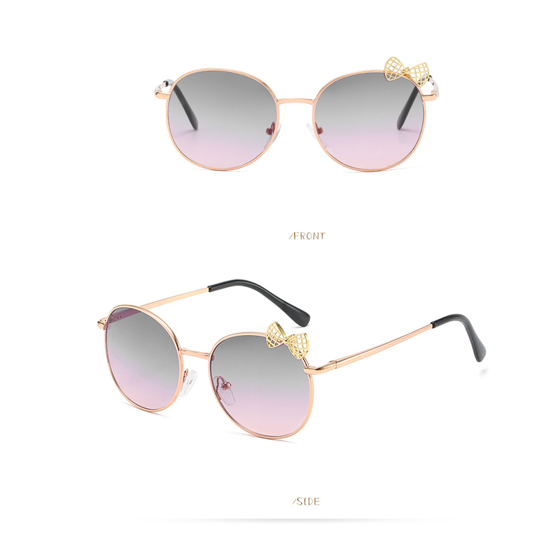 

Children Sunglasses Gradient Lens Cute Round Glasses Girls Metal Frame Glasses Eyewear Brand Sun With Butterfly