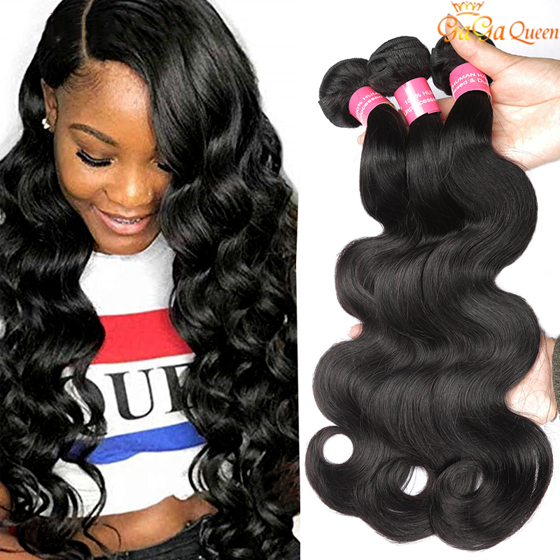 

Brazilian Virgin Hair Body Wave Brazilian Human Hair Weaves Bundles Wet And Wavy Brazilian Hair Gagaqueen, Natural color