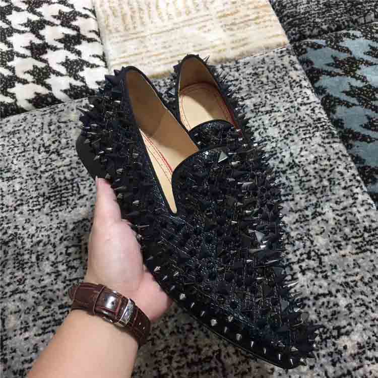 Marque Rouge Semes Hommes Robe Machasers Chaussures Slip sur Oxfords Gentleman de luxe Rouge Dissenle Pik Pik Spikes Mocassins Hommes Casual Part