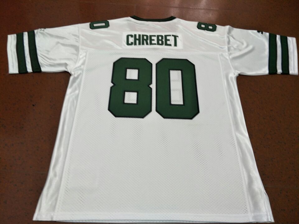 

Custom Men 1997 Wayne Chrebet #80 real Full embroidery College Jersey Size -4XL or custom any name or number jersey, White