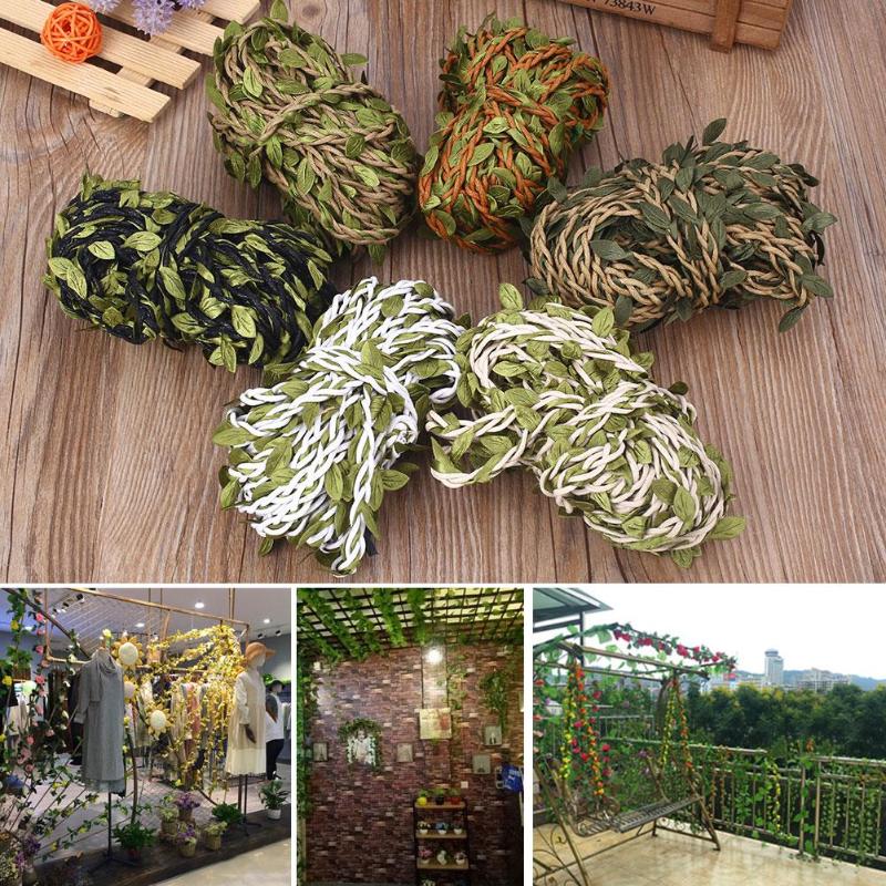 

SOLEDI 6 Color Real Touch Artificial Leaf Vine Gift Wedding Ornament Household Fashion Fake Plant Garden Decoration 100cm, Black