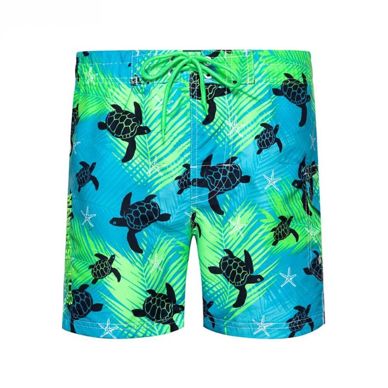 

2020 Beach Board Shorts Trunks Loose Cotton Men Quick Dry Short Trousers Simple Inner Sea Turtle Print Swimsuit Swimming Trunk, Rp153k sky blue