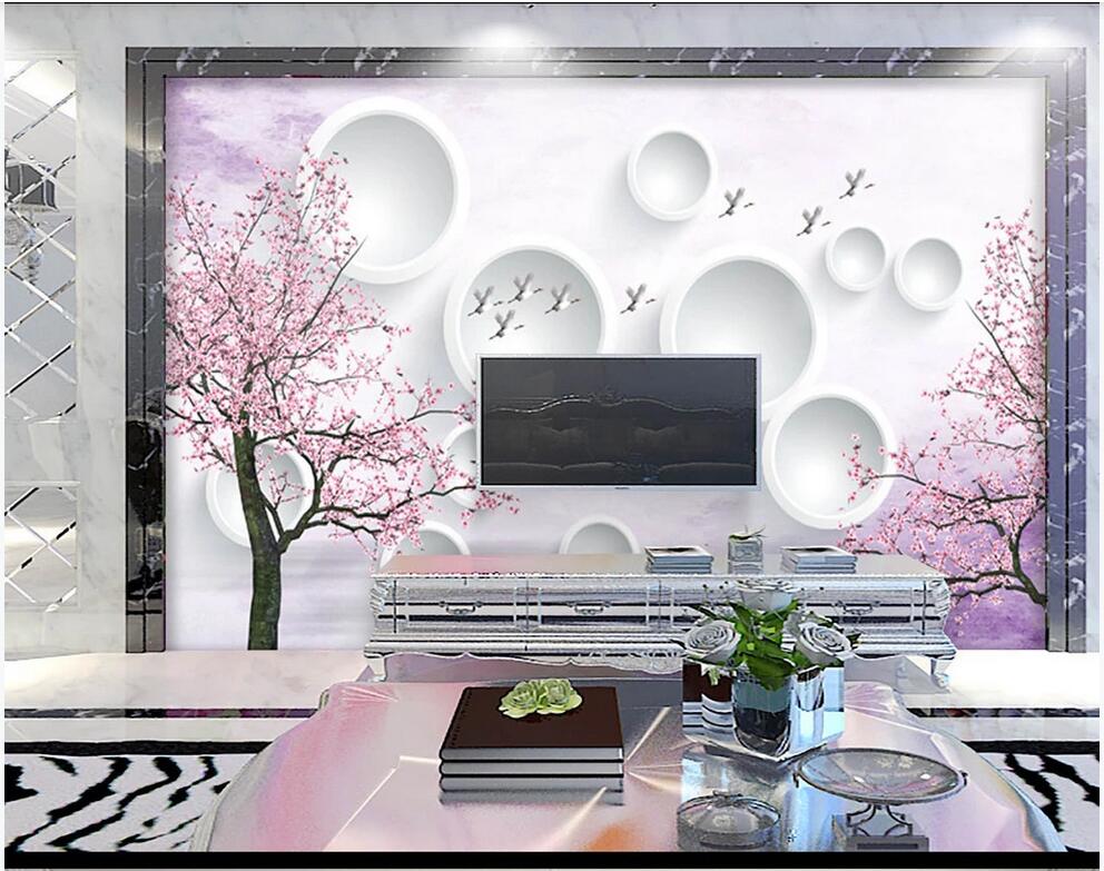 

3d landscapes wall custom mural wallpaper Beautiful cherry blossom 3D background modern wall wallpaper 3d mural on the wall, Non-woven fabric