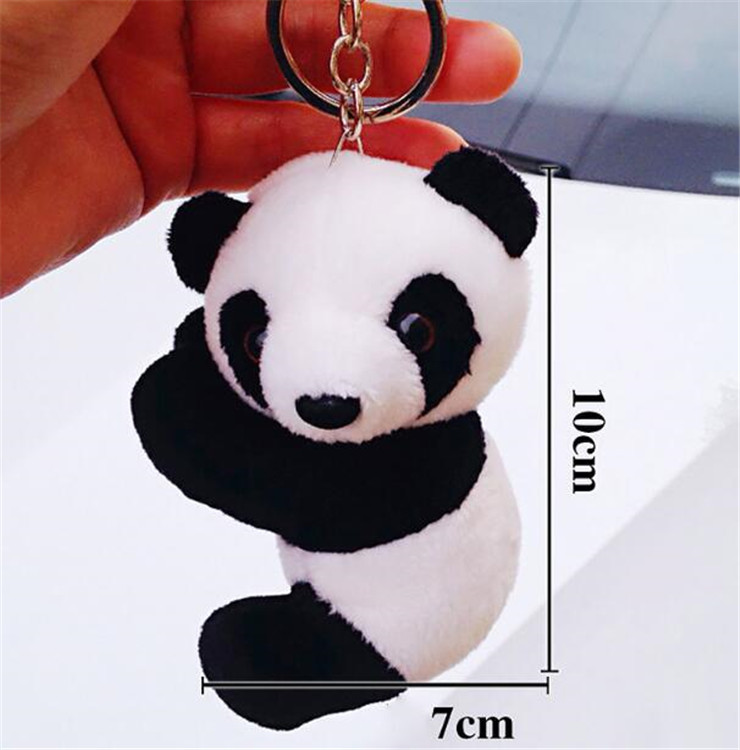 

Cute Panda Keychain For Kids Women Fashion Plush Key Chains Bag Charm Doll Pendant Car Key Rings Animals Accessories Girls Gift