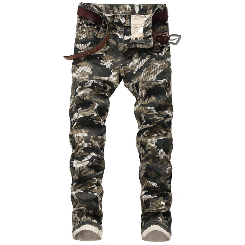 

Designer Mens Camouflage Pants Fashion Printed Skinny Jeans Mens Casual Plus Size Trousers