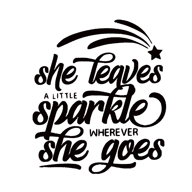 

16*13.9cm She Leaves A Little Sparkle Wherever She Goes Vinyl Decals Funny Car Window Bumper Vinyl Decal Sticker, Color