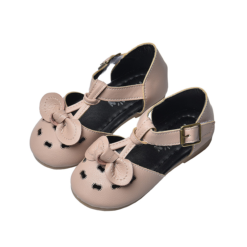 

Baby Girls Summer Princess Shoes Children Cute Leather Flat Sandals Covered-toes New Kids Soft Beach Shoes SM098, Sm098pink