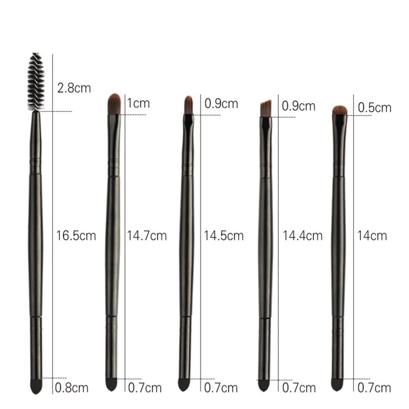 

Pretty Comy 5 Pcs Nylon Hair Eyeshadow Makeup Brushes Black Makeup Tools Cosmetics Soft Eyeshadow Brush Holder Set