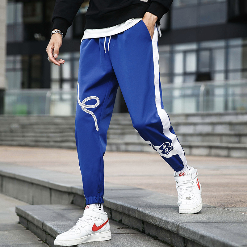 

Streetwear Men's Side Striped Harem Pants Hip Hop Casual Male Track Pants Joggers Trousers Fashion Harajuku Men Size -4XL, K9120-4 black