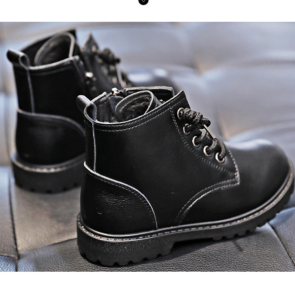 

Kids Designer Martin Boots girls Luxury Solid Color Shoes Kids Casual Boots British Style Casual Style Lace-up Shoe 2019 Autumn Good Quality, Black