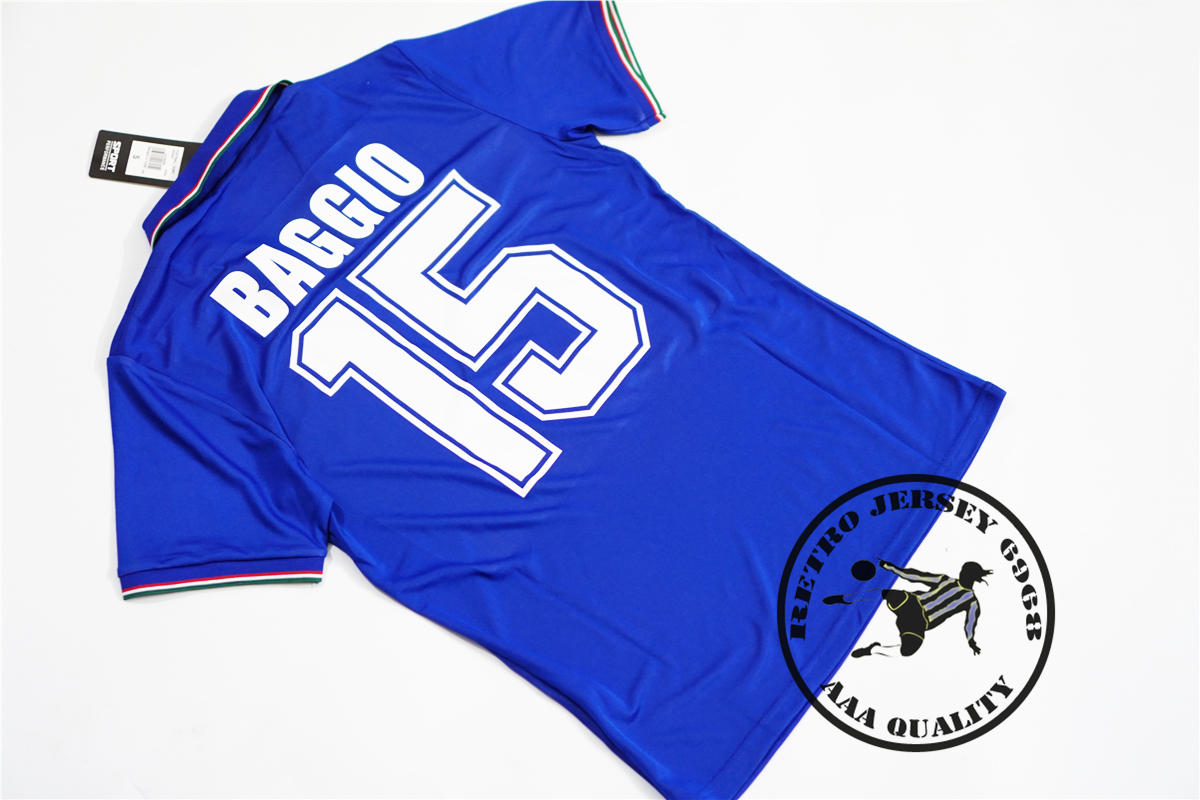 

free shipping italy 1990 baggio vintage shirts retro soccer jersey, Blue