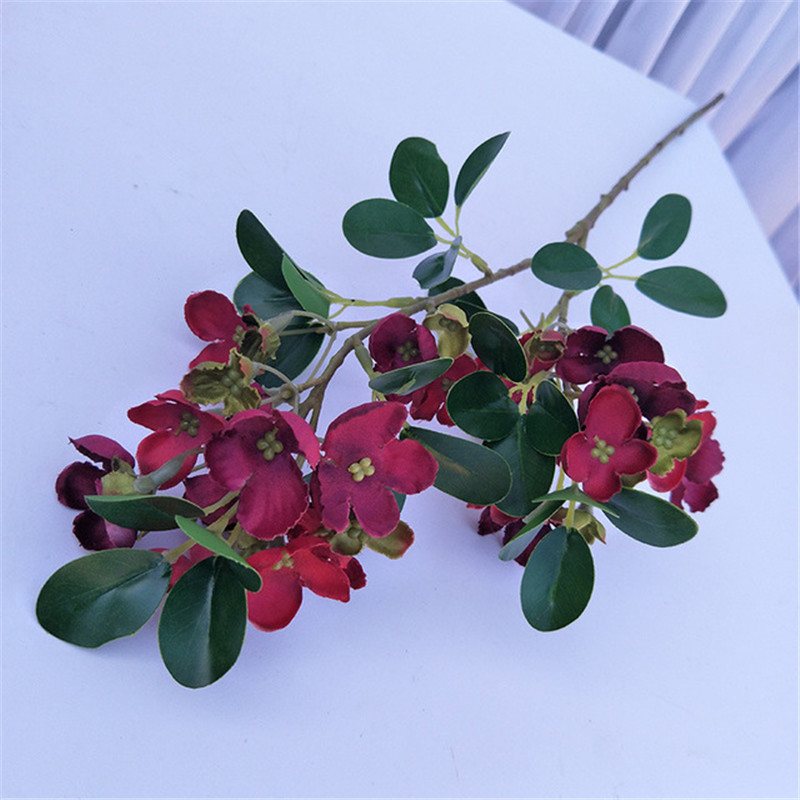 

6Pcs 70CM 2 Fork Artificial Simulation Flowers Green Bean Flower Plant Arrangement Festival Wedding Home Decoration Fake Flower, Blue