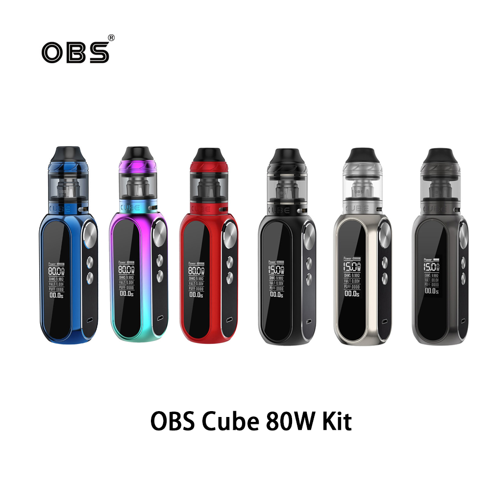 

100% Authentic OBS Cube 80W Kit Built-in 3000mAh Battery M1 Mesh Coil with OLED Screen Portable Electronic Cigarette Cool Starter Mod Kit