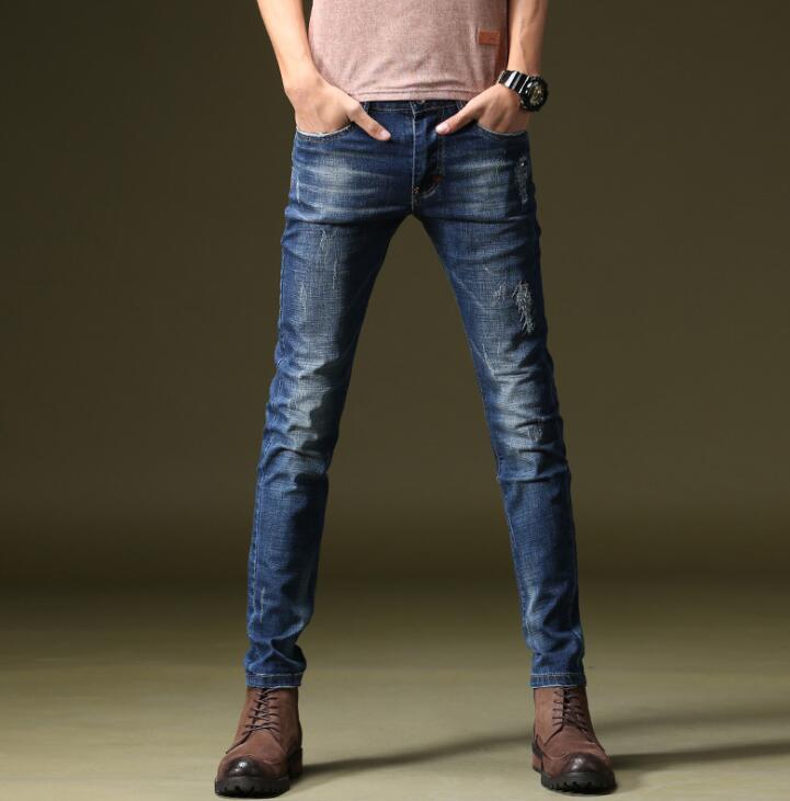 

Januarysnow Brand Designer Good Quality Spring Hot Sales Stylish Men Jeans Discount Popular Long Male Pants Men Casual Jeans, Blue