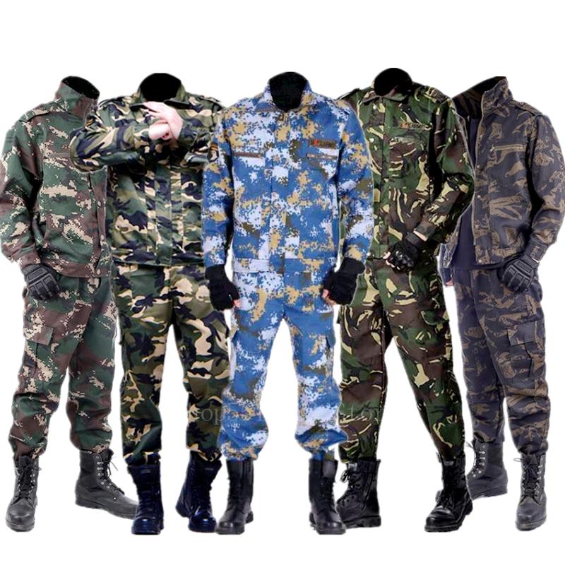 

Camouflage Trainning Exercise Clothes Jacket Pant Sets Men Tactical Clothing Army Uniform Forces Soldier Combat Set, Set 1